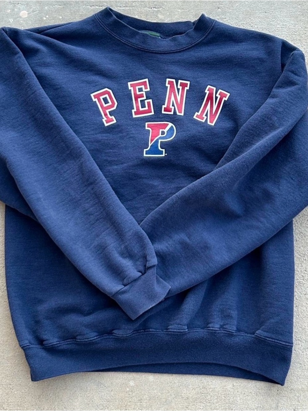 Gildan Navy Crewneck Sweatshirt with Red & White Penn Logo